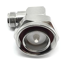 7/16 DIN Male To N Female Right Angle Coaxial Cable Connector 2500V Rms Dielectric Strength